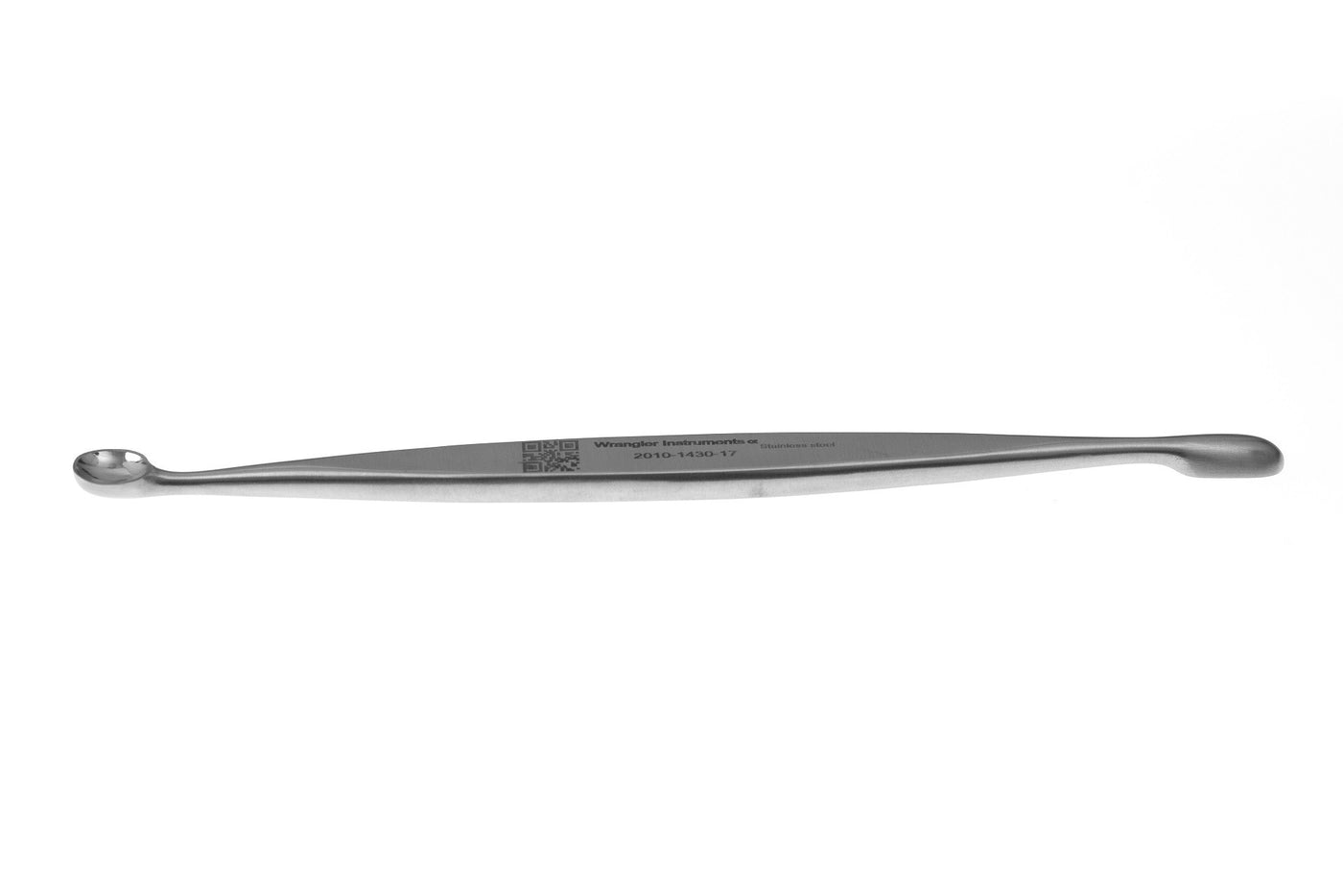 Volkman Bone Curette 6-1/2 inch Double End, Oval Cup 8x14mm and Round Cup 10mm Diameter