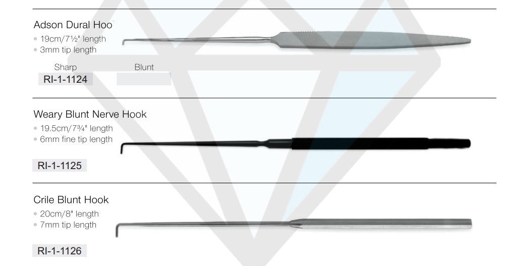 Adson Hook Blunt 5mm Tip – Neuro Surgical Instrument (RI-1-1129)