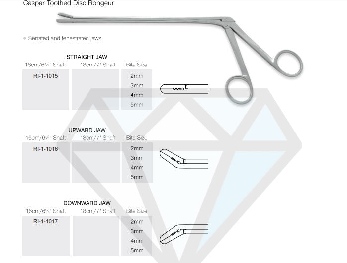 Caspar Toothed Disc Rongeur Upward Jaw – Neuro Surgical Instrument